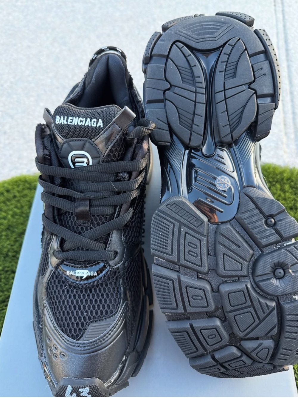 Balenciaga Men’s Black Chunky Mesh & Leather Sneakers